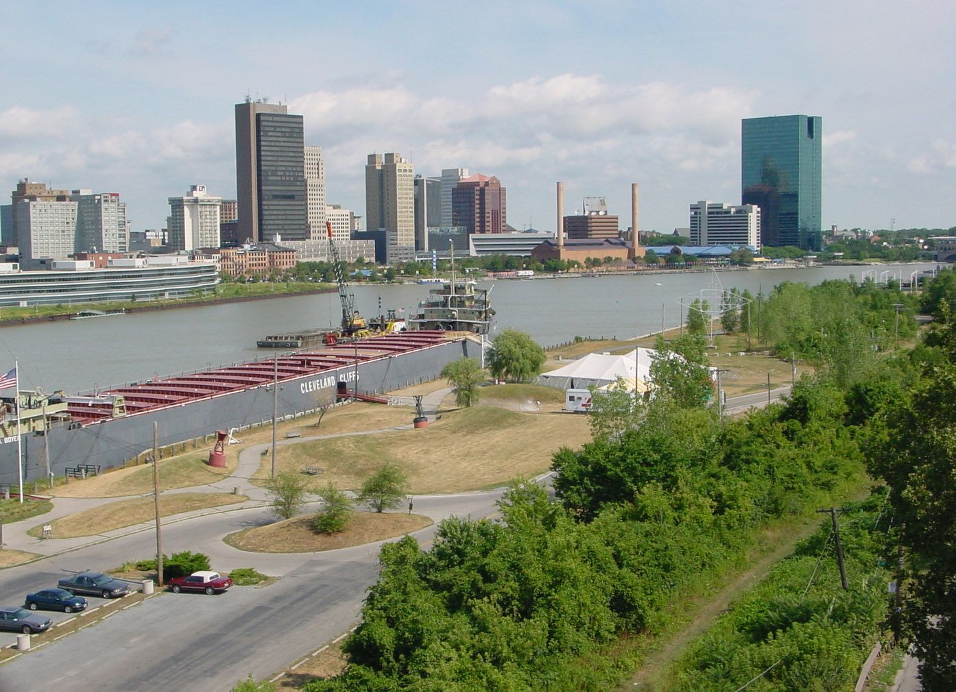 Toledo, Ohio skyline seen beyond the Maumee River